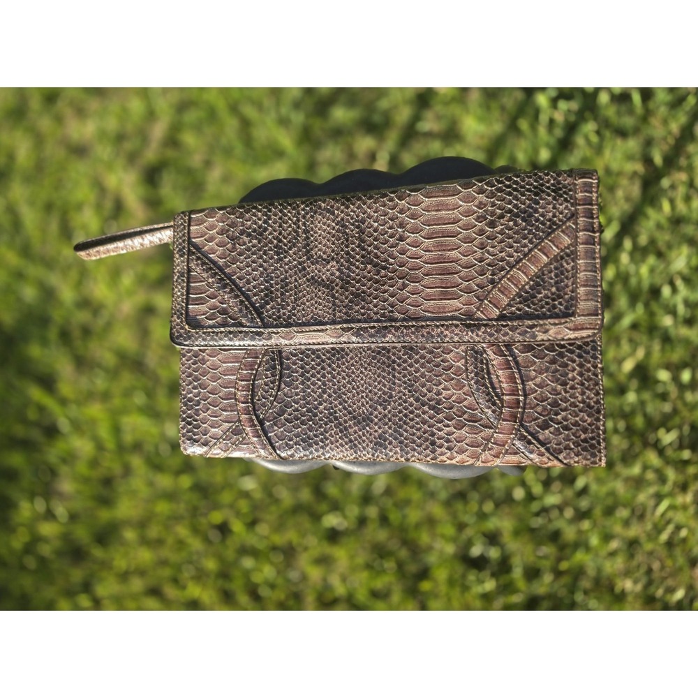 Miche Demi Shell Brown Python Snakeskin Textured Magnetic Purse Cover